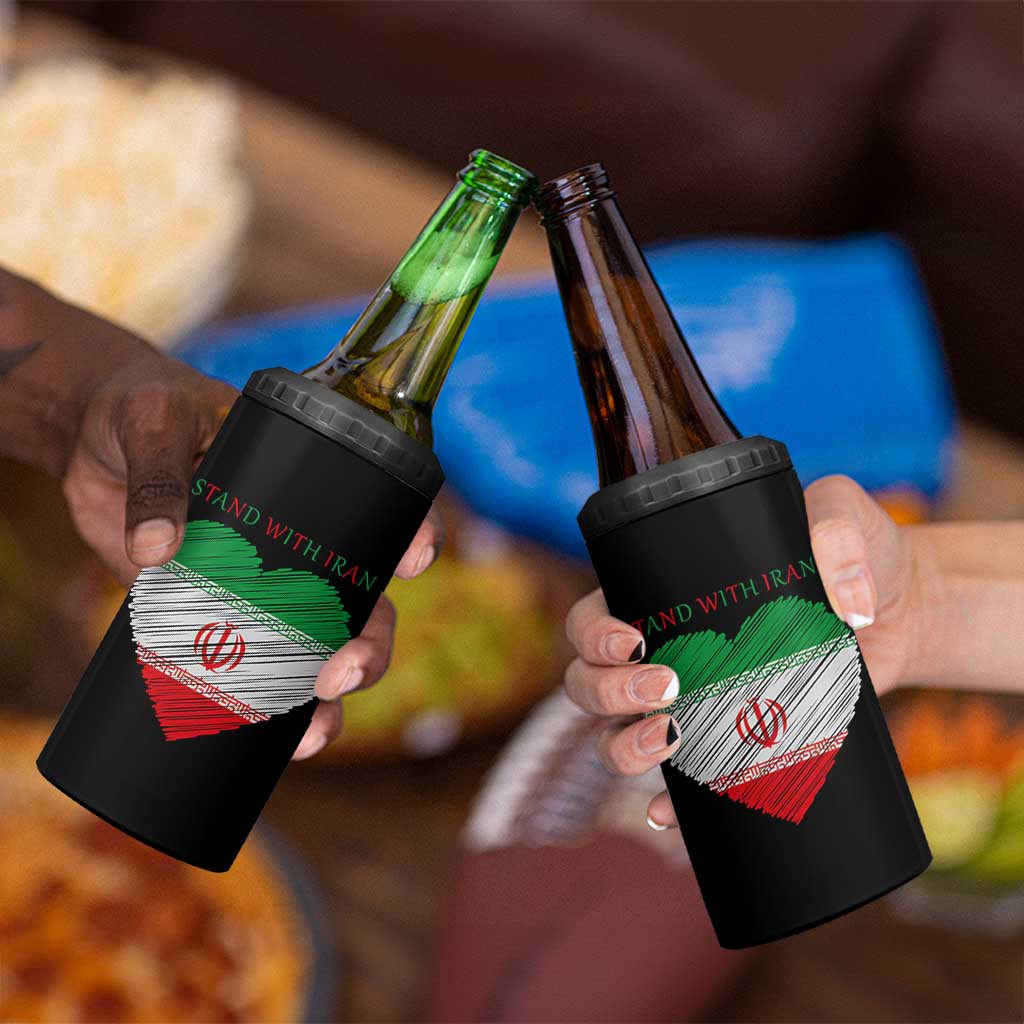 Stand With Iran 4 in 1 Can Cooler Tumbler Anti War Political Protest Statement