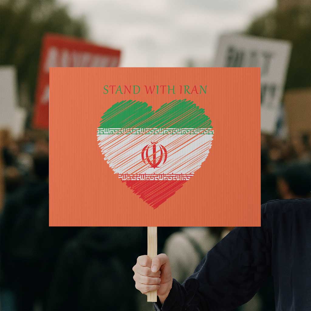 Stand With Iran Protest Sign Anti War Political Protest Statement