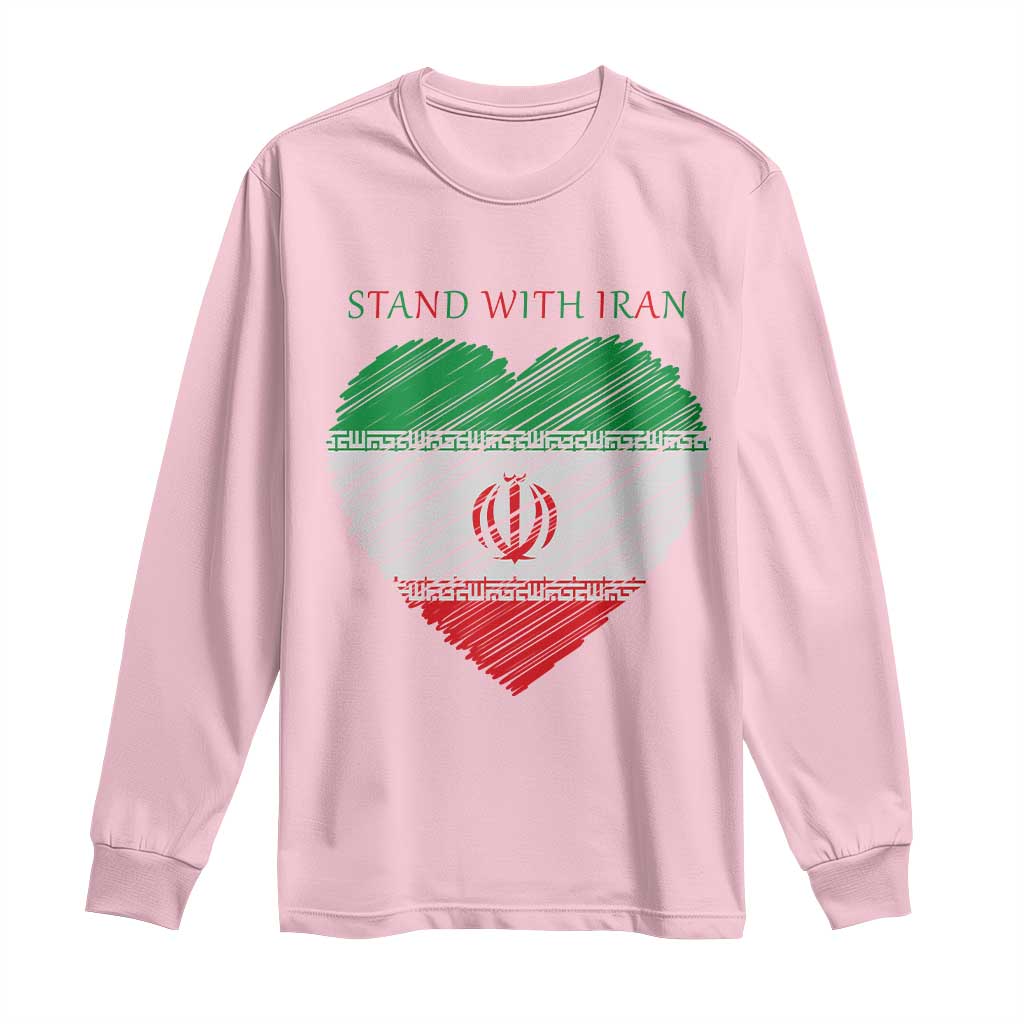 Stand With Iran Long Sleeve Shirt Anti War Political Protest Statement