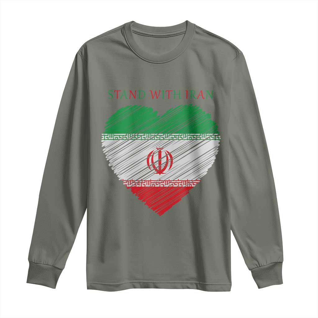 Stand With Iran Long Sleeve Shirt Anti War Political Protest Statement
