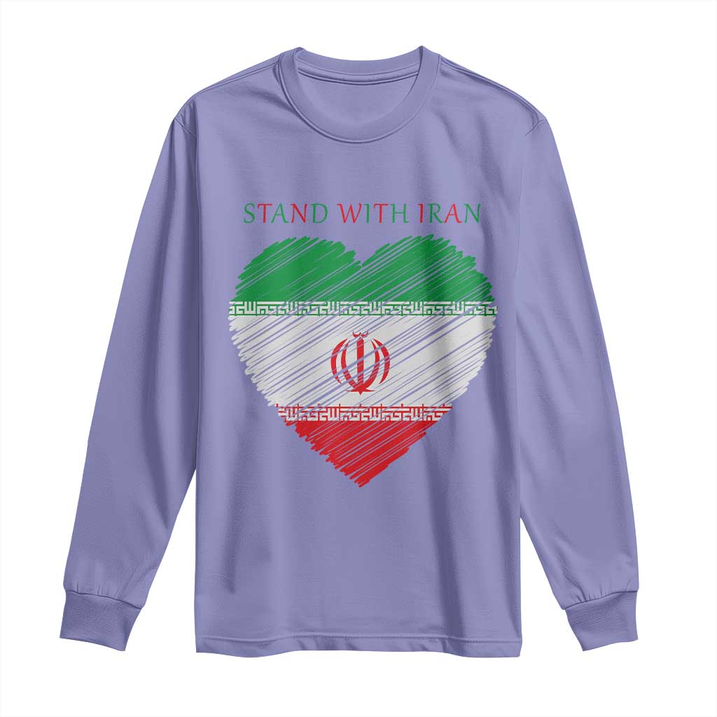 Stand With Iran Long Sleeve Shirt Anti War Political Protest Statement