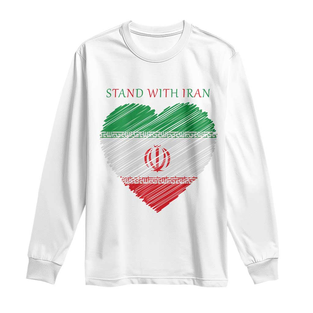 Stand With Iran Long Sleeve Shirt Anti War Political Protest Statement