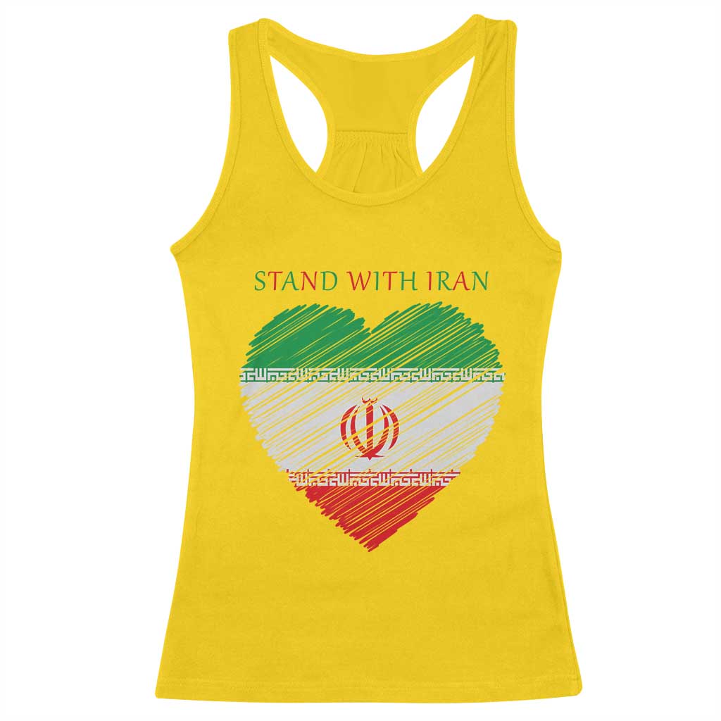 Stand With Iran Racerback Tank Top Anti War Political Protest Statement