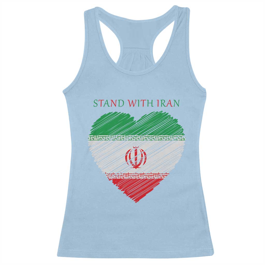 Stand With Iran Racerback Tank Top Anti War Political Protest Statement