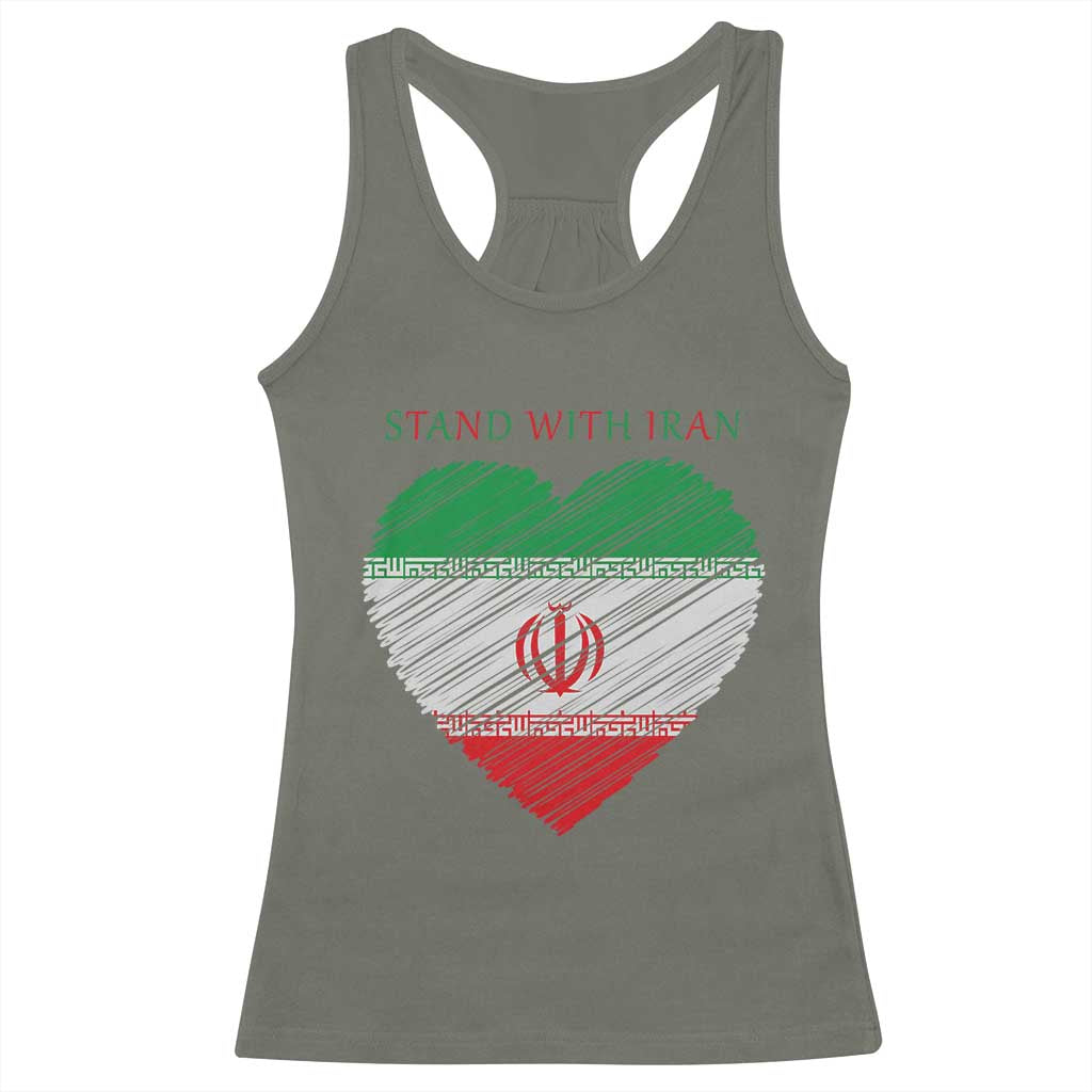 Stand With Iran Racerback Tank Top Anti War Political Protest Statement