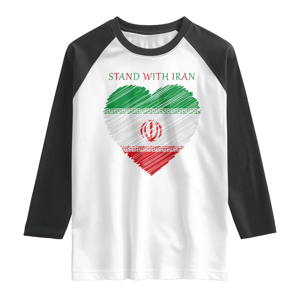 Stand With Iran Raglan Shirt Anti War Political Protest Statement