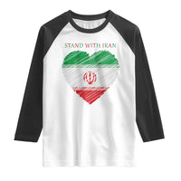 Stand With Iran Raglan Shirt Anti War Political Protest Statement
