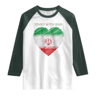 Stand With Iran Raglan Shirt Anti War Political Protest Statement