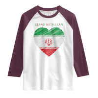 Stand With Iran Raglan Shirt Anti War Political Protest Statement