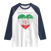Stand With Iran Raglan Shirt Anti War Political Protest Statement