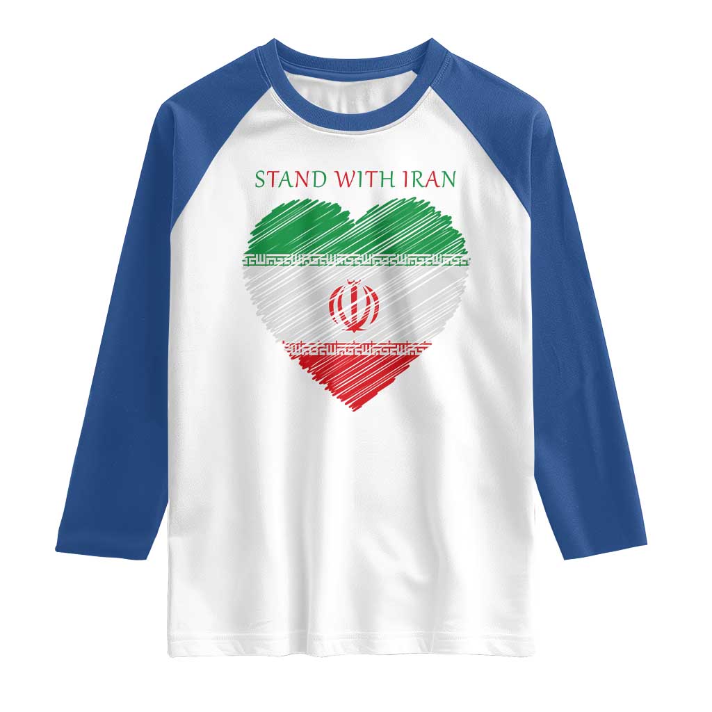 Stand With Iran Raglan Shirt Anti War Political Protest Statement