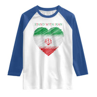 Stand With Iran Raglan Shirt Anti War Political Protest Statement