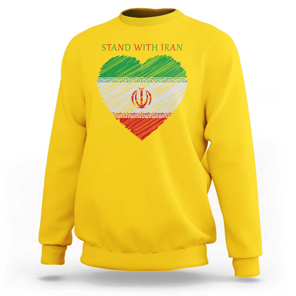 Stand With Iran Sweatshirt Anti War Political Protest Statement