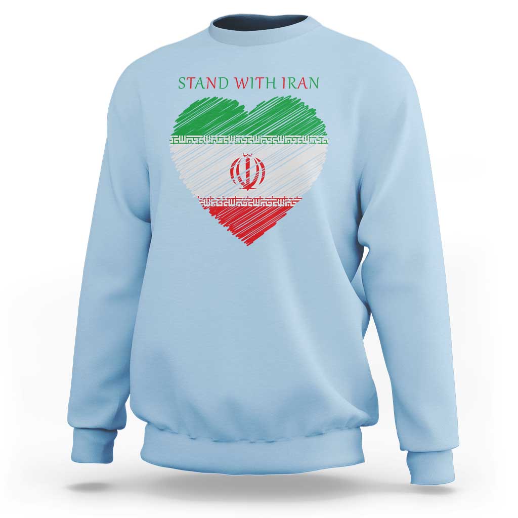 Stand With Iran Sweatshirt Anti War Political Protest Statement