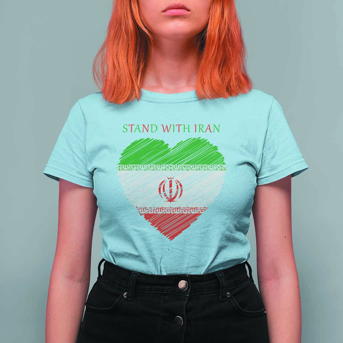 Stand With Iran T Shirt For Women Anti War Political Protest Statement