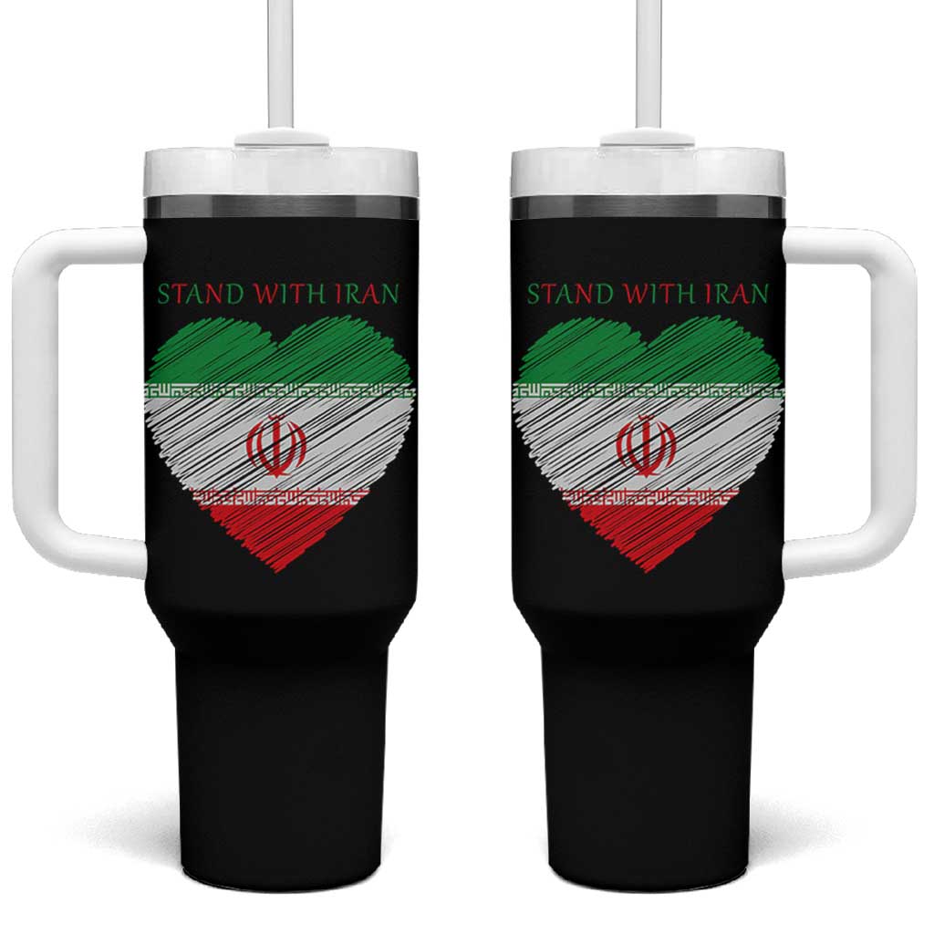 Stand With Iran Tumbler With Handle Anti War Political Protest Statement