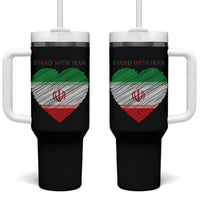 Stand With Iran Tumbler With Handle Anti War Political Protest Statement