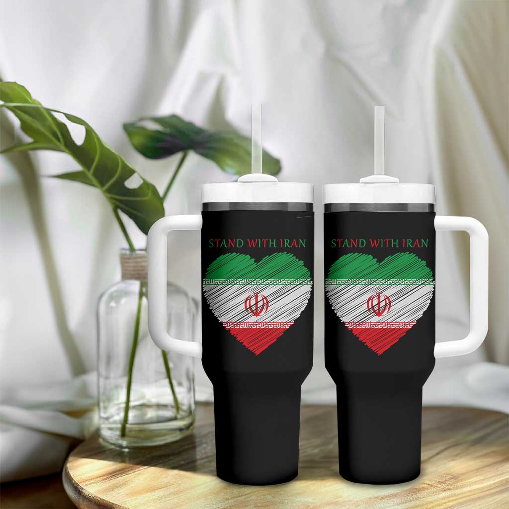 Stand With Iran Tumbler With Handle Anti War Political Protest Statement
