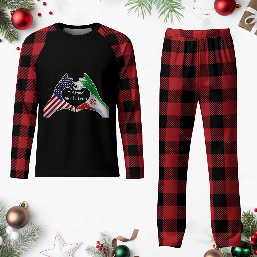 I Stand With Iran Plaid Pajama Set Support Iranian People For Peace
