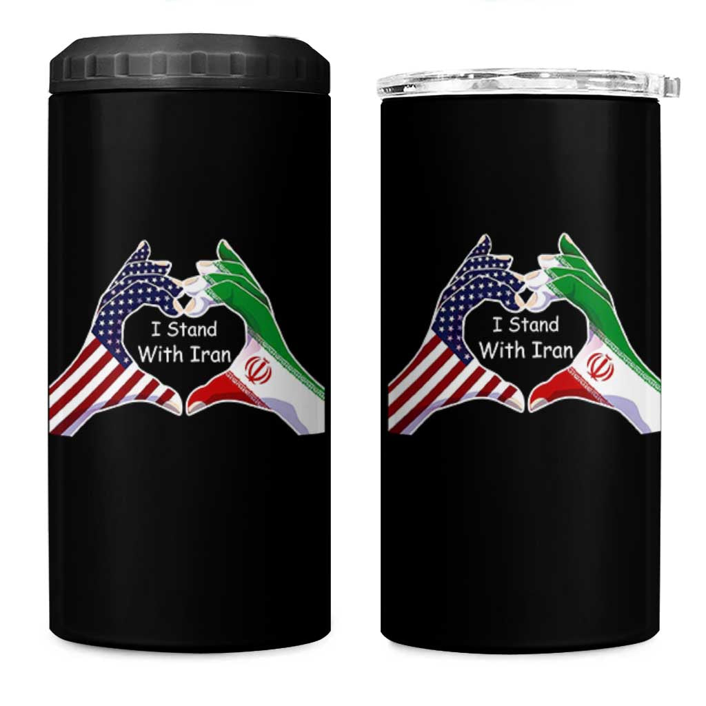 I Stand With Iran 4 in 1 Can Cooler Tumbler Support Iranian People For Peace
