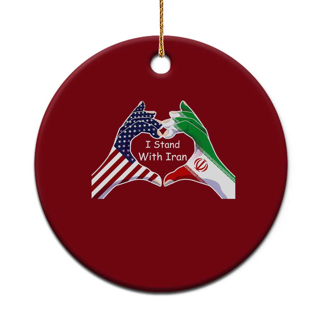 I Stand With Iran Ceramic Ornament Support Iranian People For Peace