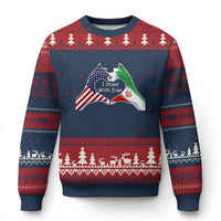I Stand With Iran Ugly Christmas Sweater Support Iranian People For Peace