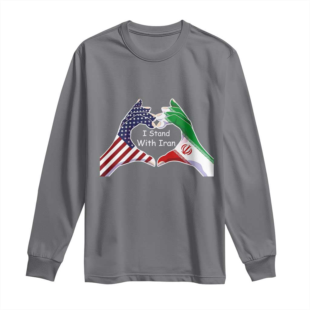 I Stand With Iran Long Sleeve Shirt Support Iranian People For Peace
