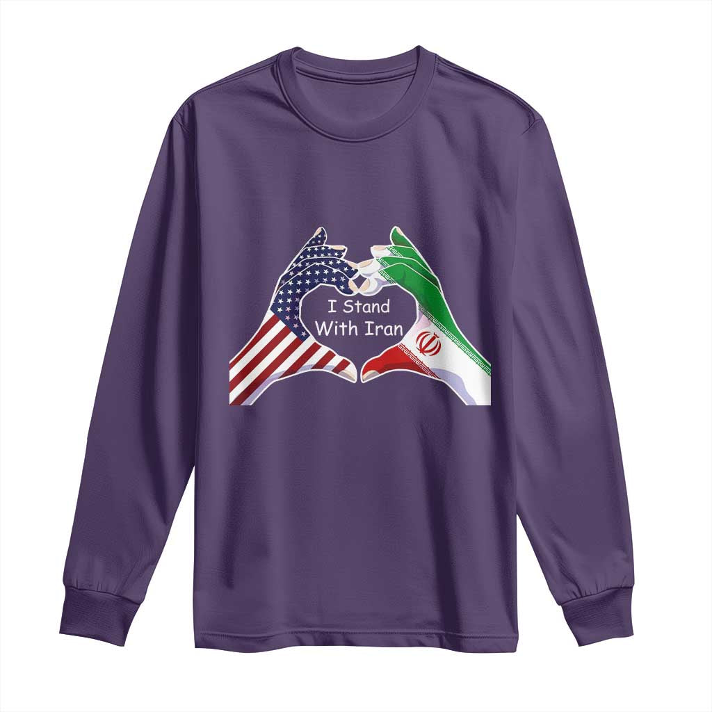 I Stand With Iran Long Sleeve Shirt Support Iranian People For Peace