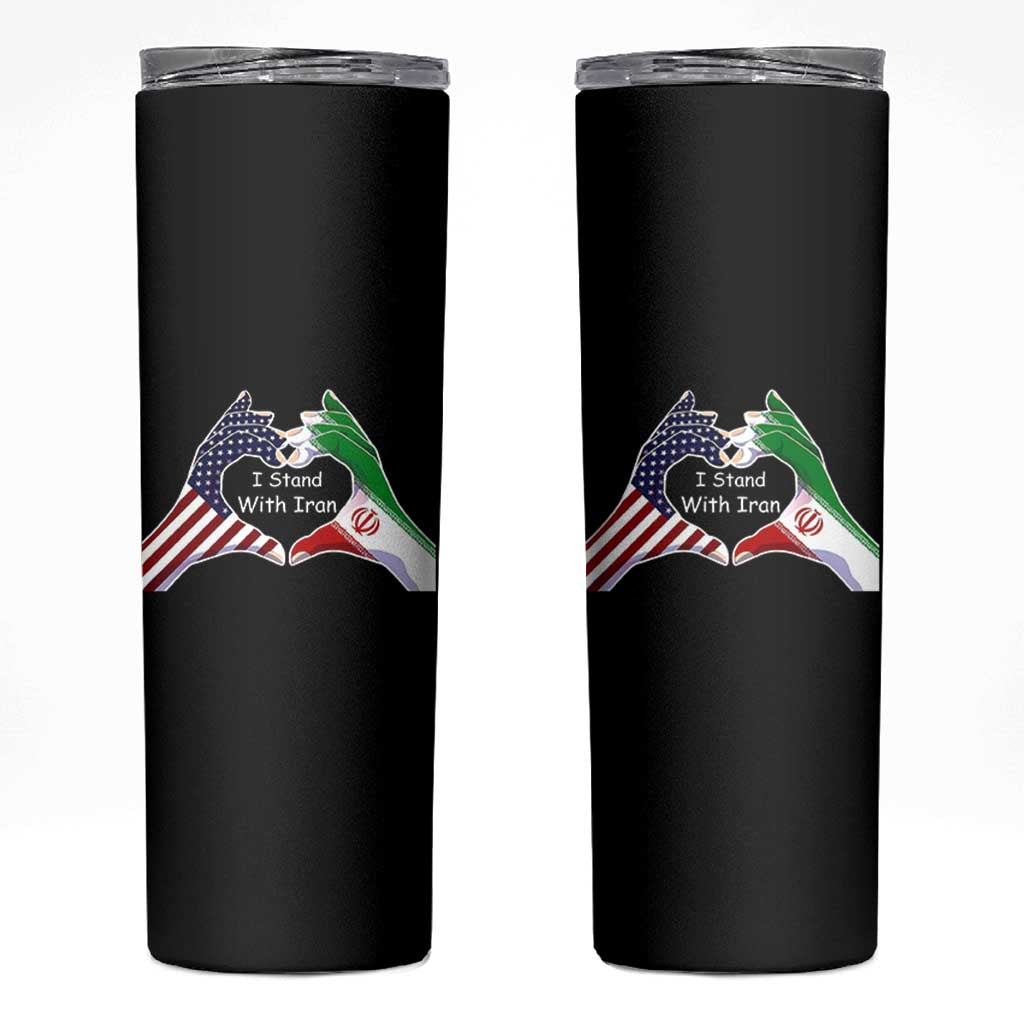 I Stand With Iran Skinny Tumbler Support Iranian People For Peace