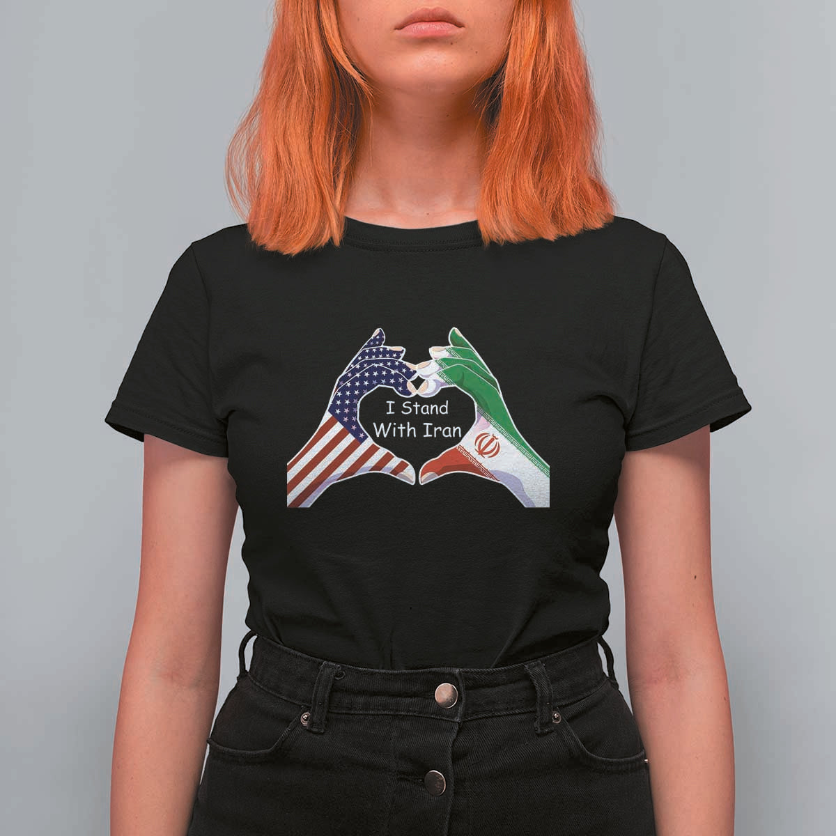 I Stand With Iran T Shirt For Women Support Iranian People For Peace