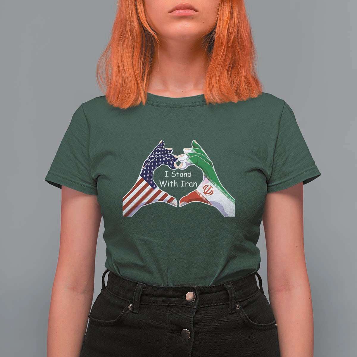 I Stand With Iran T Shirt For Women Support Iranian People For Peace