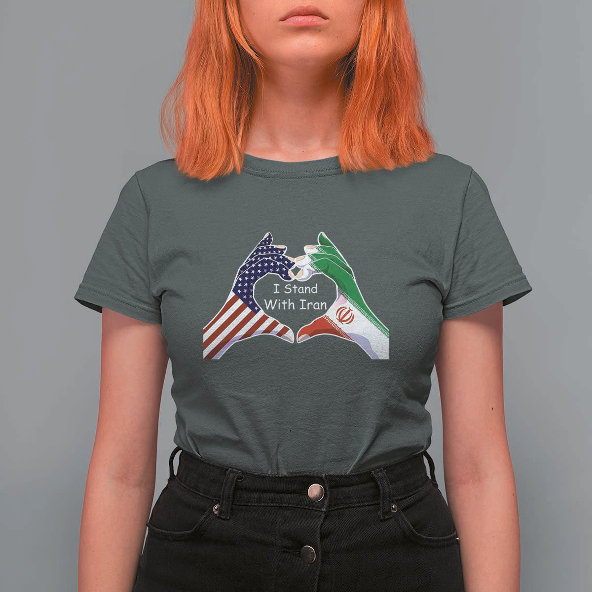I Stand With Iran T Shirt For Women Support Iranian People For Peace