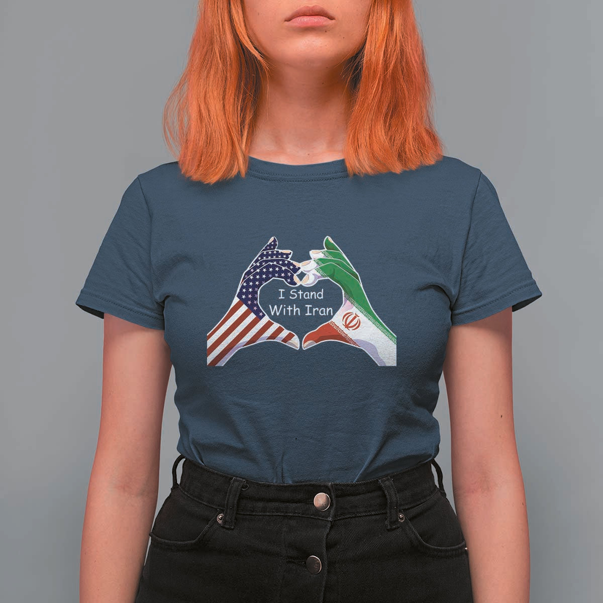 I Stand With Iran T Shirt For Women Support Iranian People For Peace