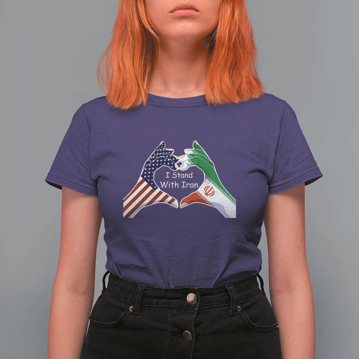 I Stand With Iran T Shirt For Women Support Iranian People For Peace