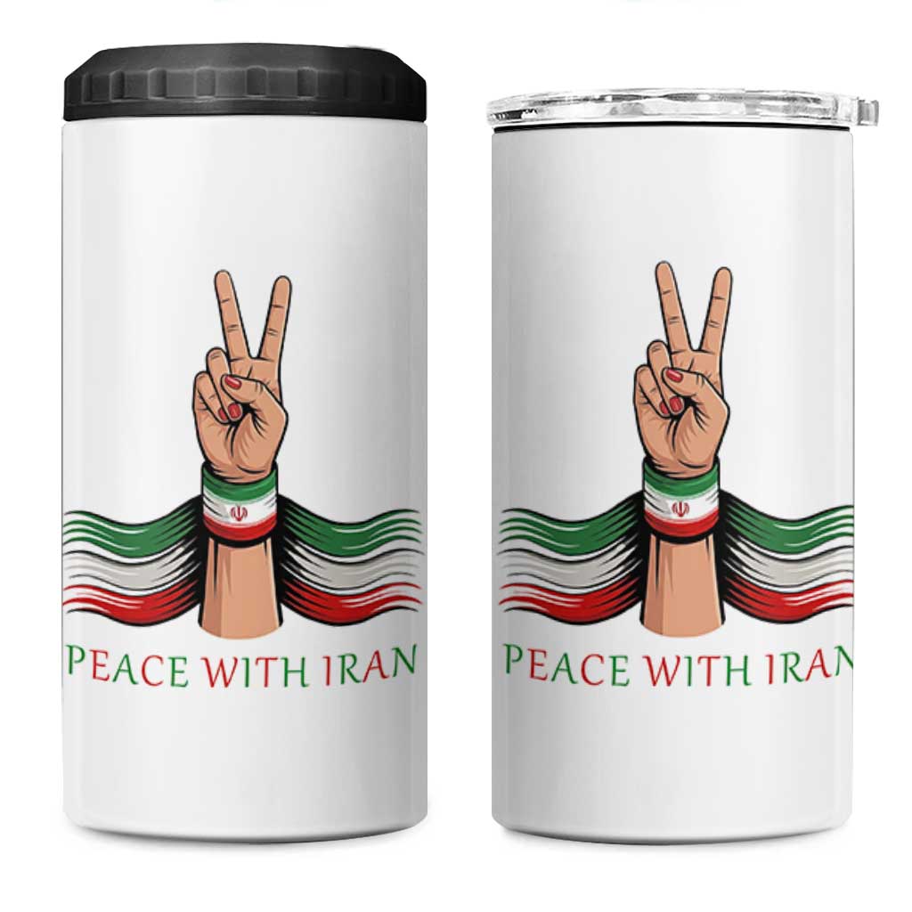Peace With Iran 4 in 1 Can Cooler Tumbler Support Iranian People For Peace