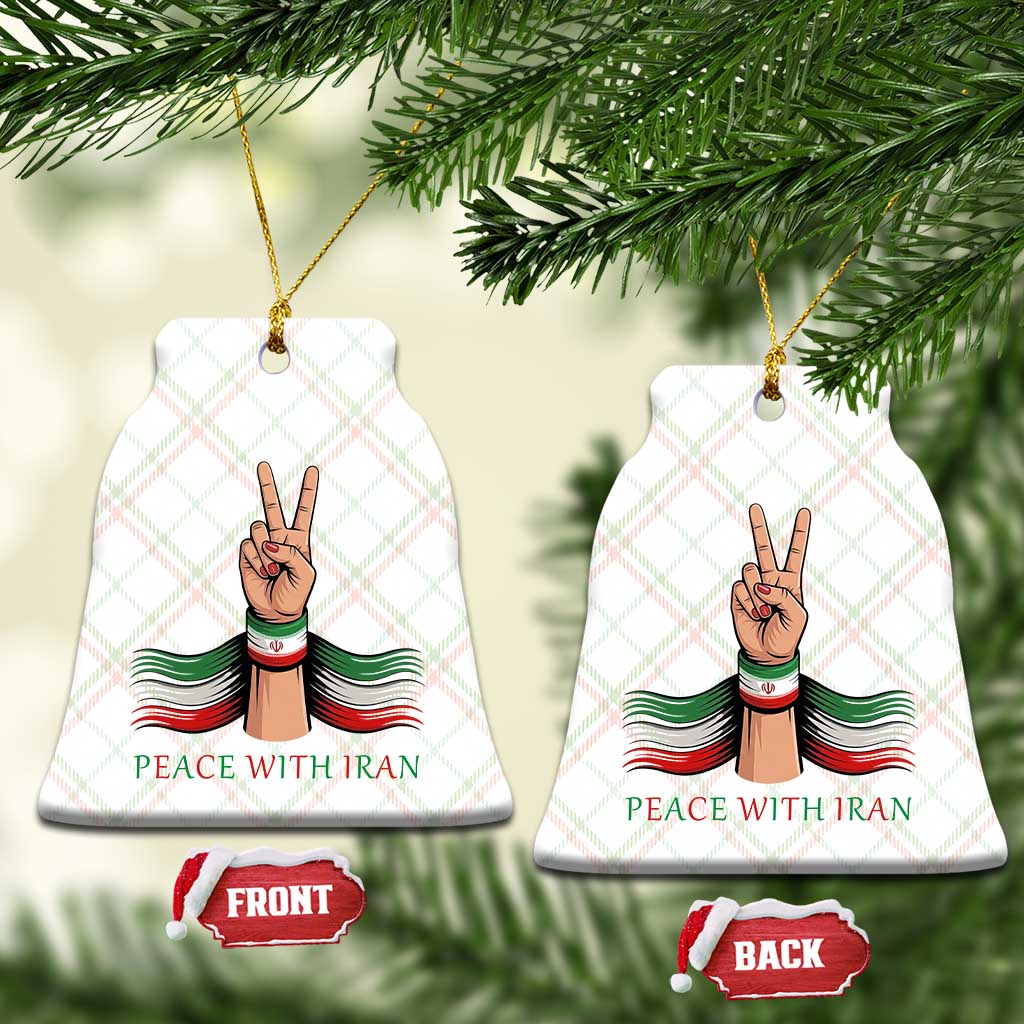 Peace With Iran Ceramic Ornament Support Iranian People For Peace