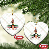 Peace With Iran Ceramic Ornament Support Iranian People For Peace