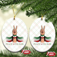Peace With Iran Ceramic Ornament Support Iranian People For Peace