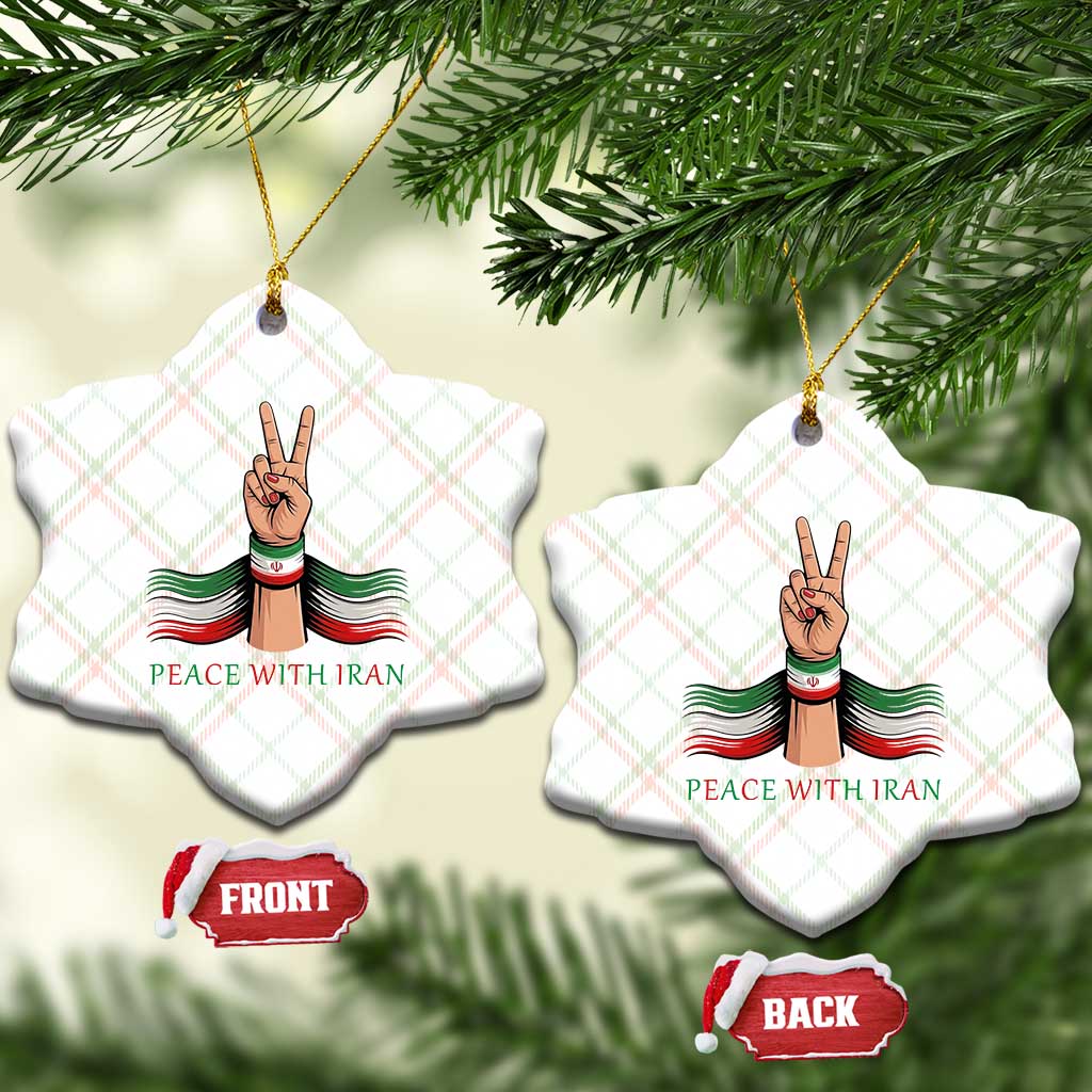 Peace With Iran Ceramic Ornament Support Iranian People For Peace