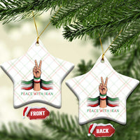 Peace With Iran Ceramic Ornament Support Iranian People For Peace