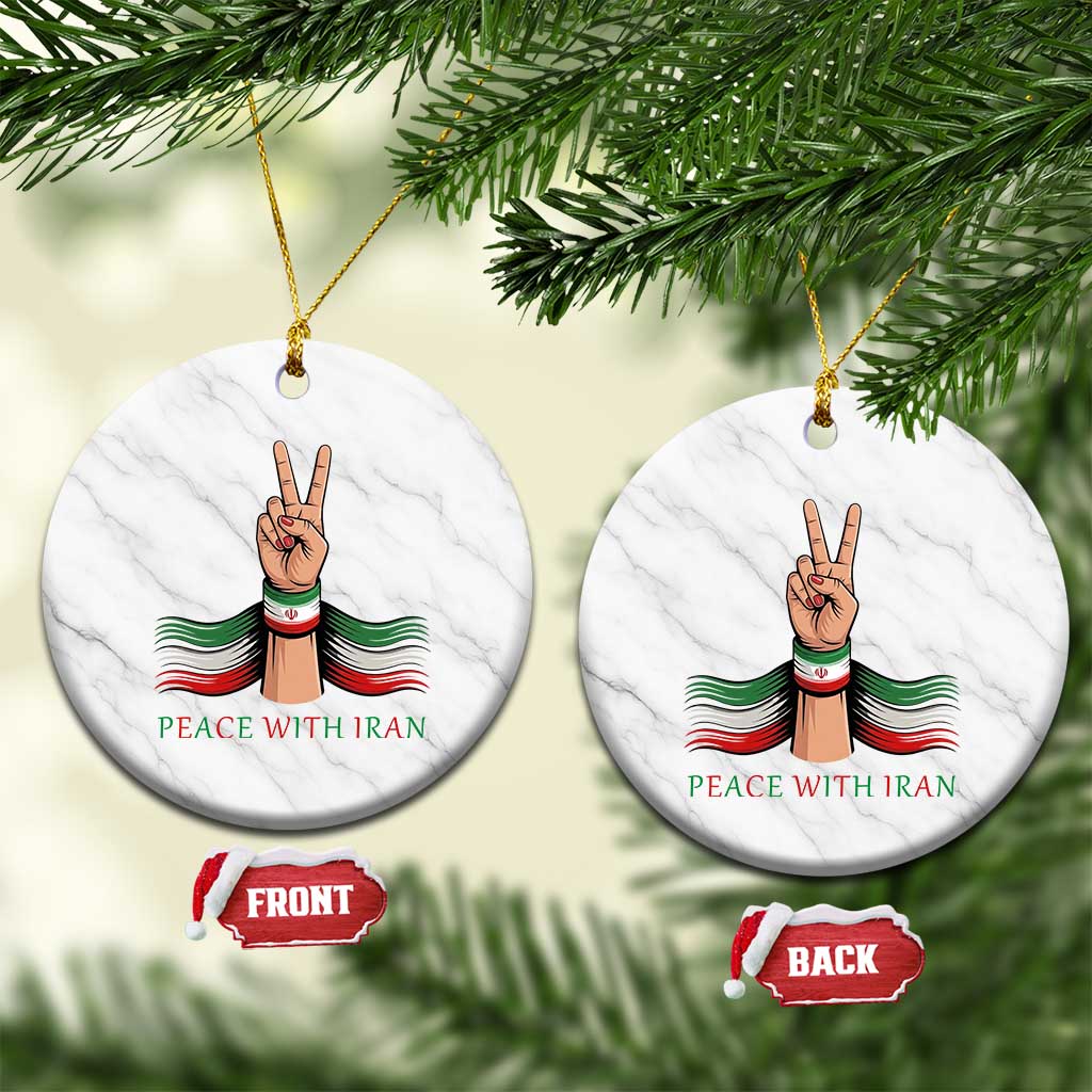 Peace With Iran Ceramic Ornament Support Iranian People For Peace