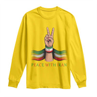 Peace With Iran Long Sleeve Shirt Support Iranian People For Peace