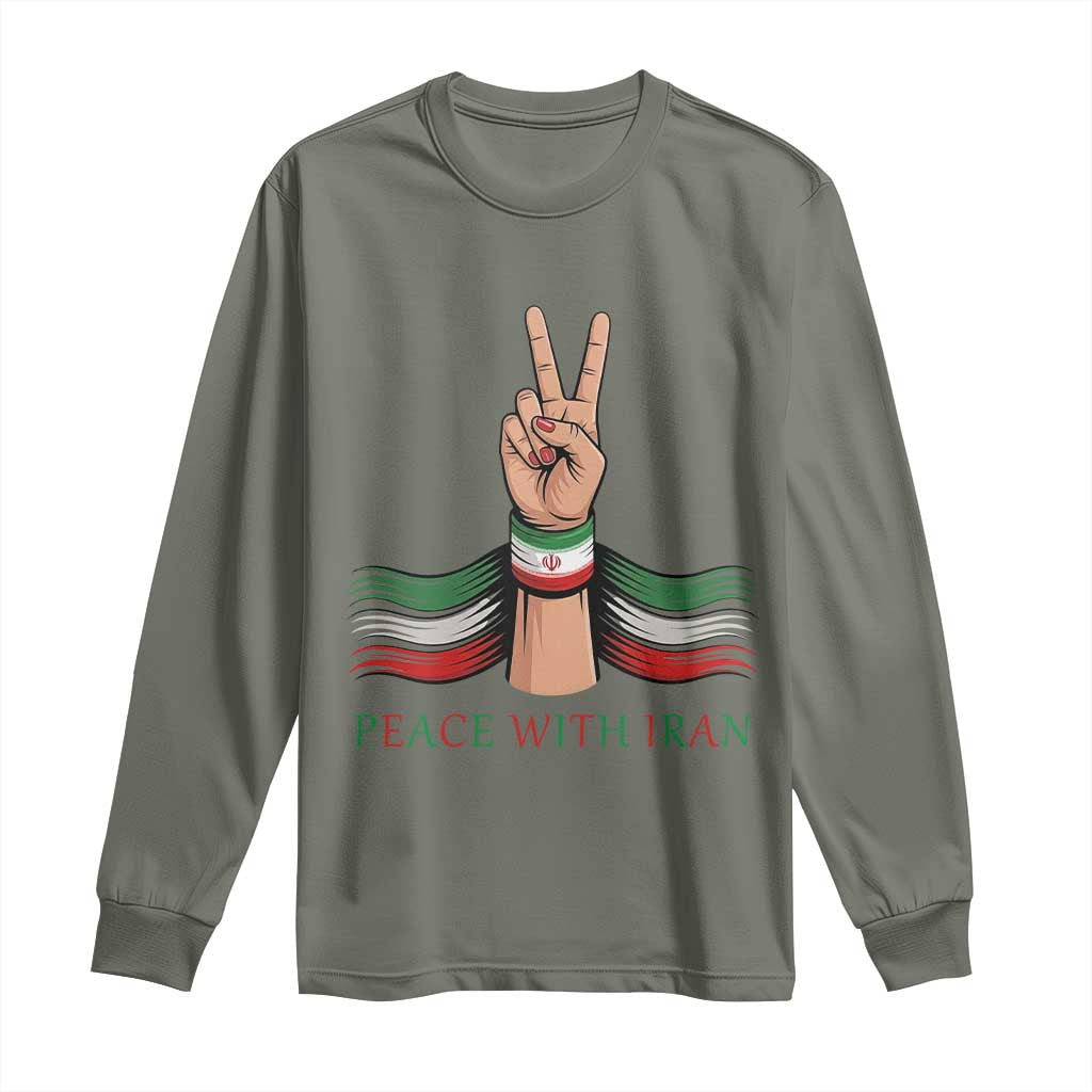 Peace With Iran Long Sleeve Shirt Support Iranian People For Peace