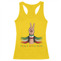 Peace With Iran Racerback Tank Top Support Iranian People For Peace