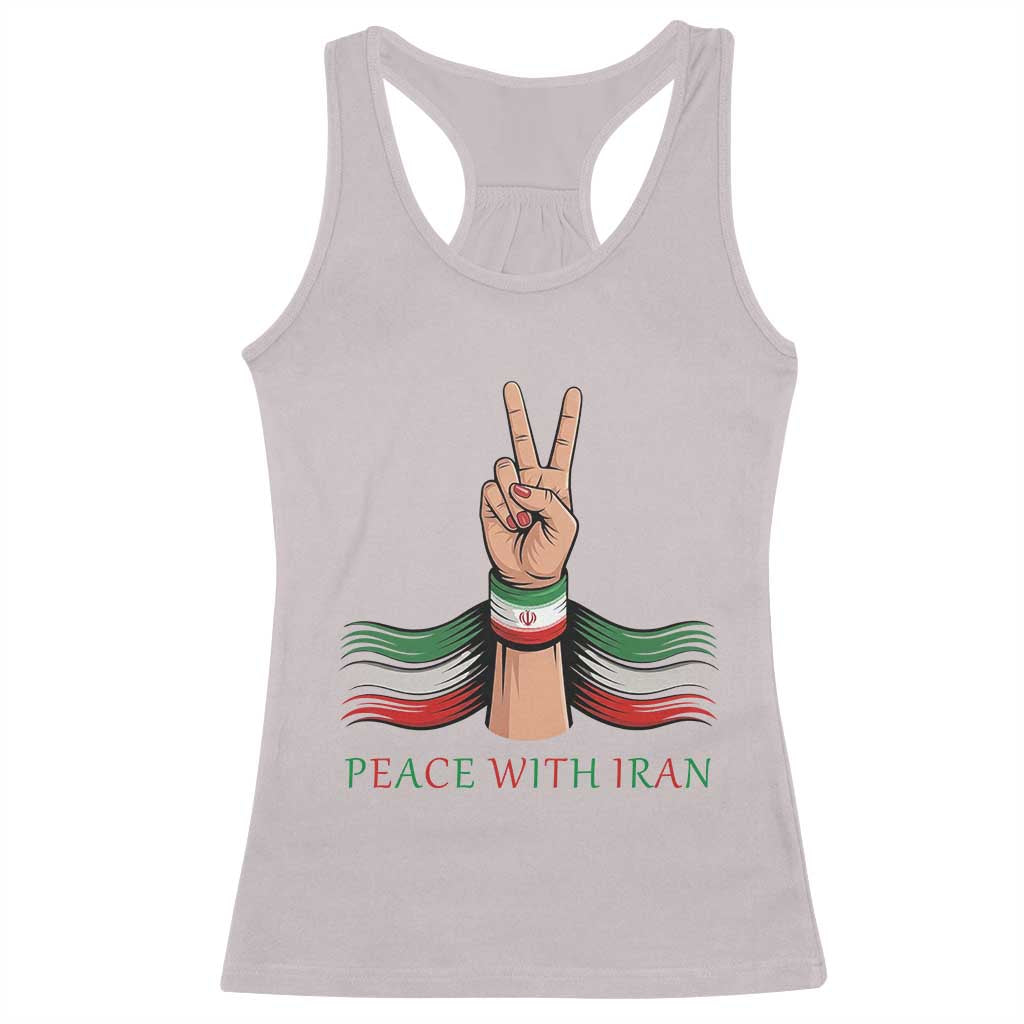 Peace With Iran Racerback Tank Top Support Iranian People For Peace