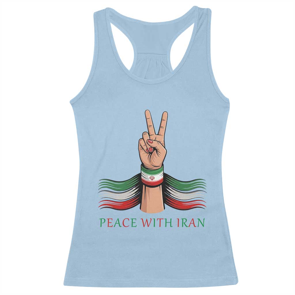 Peace With Iran Racerback Tank Top Support Iranian People For Peace