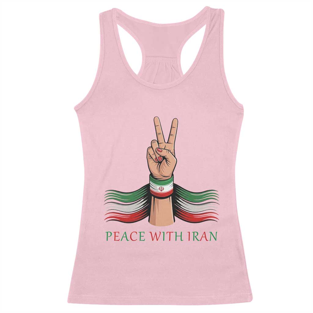 Peace With Iran Racerback Tank Top Support Iranian People For Peace