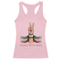Peace With Iran Racerback Tank Top Support Iranian People For Peace