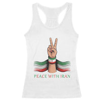 Peace With Iran Racerback Tank Top Support Iranian People For Peace