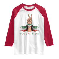 Peace With Iran Raglan Shirt Support Iranian People For Peace